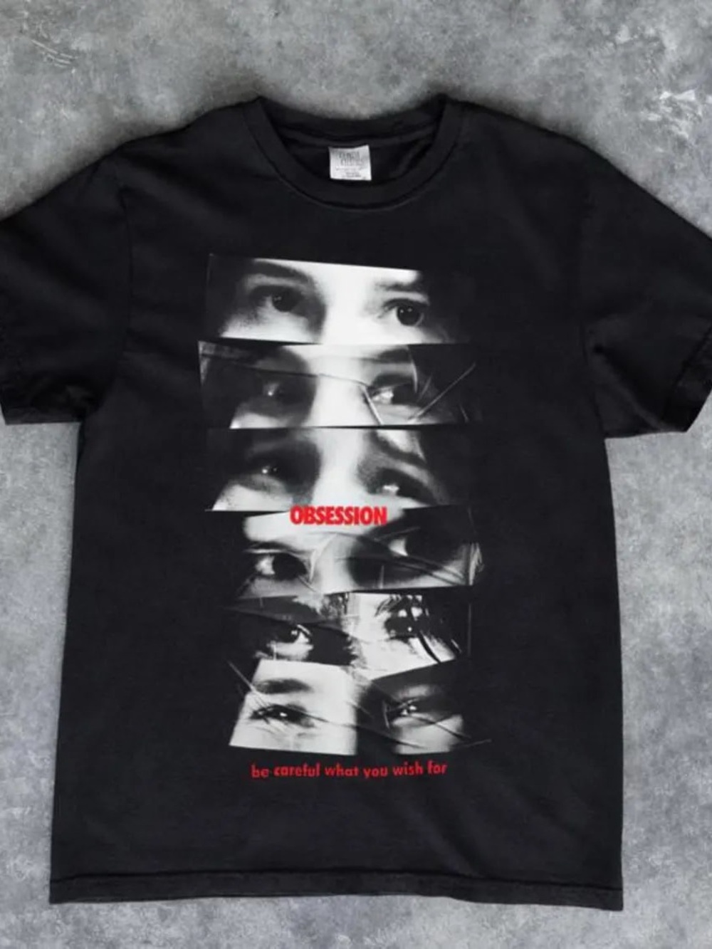 Obsession movie shirt with be careful you wish for eye collage